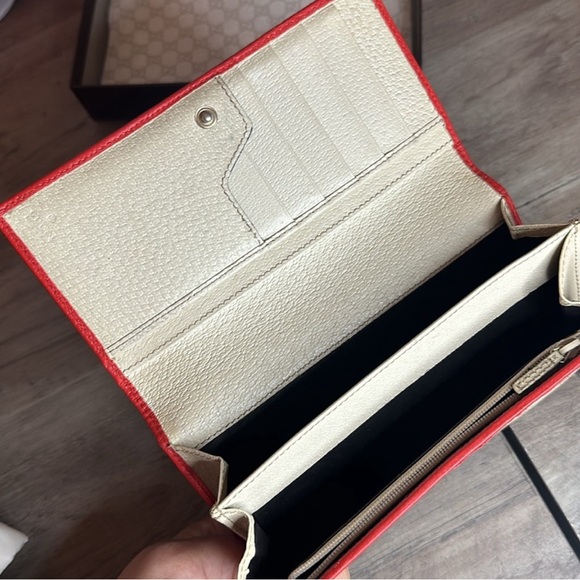 GUCCI Guccisima Long Wallet GG Canvas & Red Leather BOX INCLUDED - Picture 3 of 10